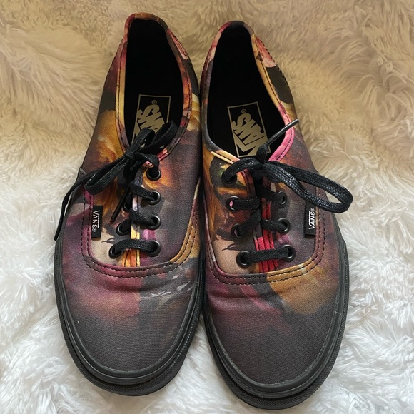 VANS Ombre Floral Black/ Black Womens Sz 7 - Picture 2 of 8